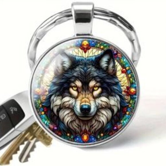 Stainless Steel WOLF Keyring Key Chain Accessory - Picture 1 of 4